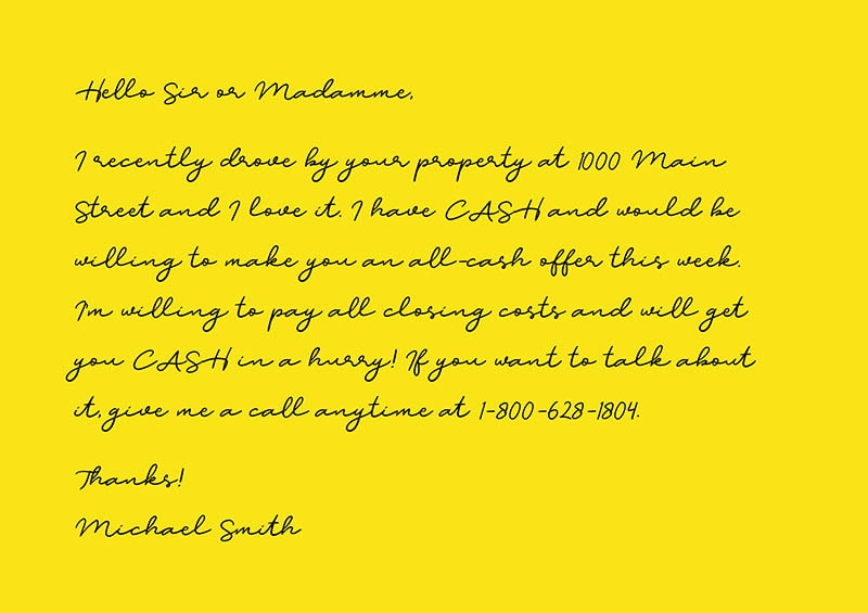 Real Estate Investment Yellow Postcard
